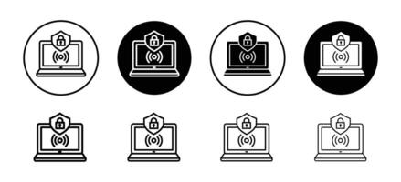 IOT security tools icon set collection. IOT security tools Outline flat Icon. vector