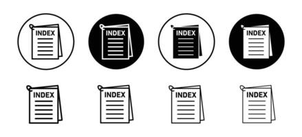 Index icon set collection. Index Outline flat Icon. vector