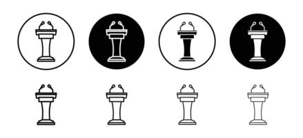 Lectern icon set collection. Lectern Outline flat Icon. vector