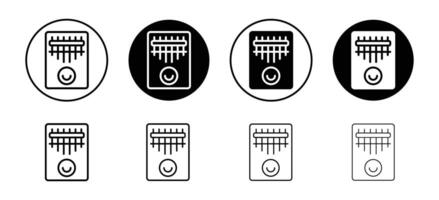 Kalimba icon set collection. Kalimba Outline flat Icon. vector