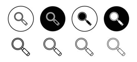 Loupe icon set collection. Loupe Outline flat Icon. vector