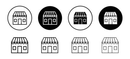 Marketplace icon set collection. Marketplace Outline flat Icon. vector