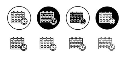 Long term planning icon set collection. Long term planning Outline flat Icon. vector