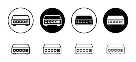 Network switch icon set collection. Network switch Outline flat Icon. vector