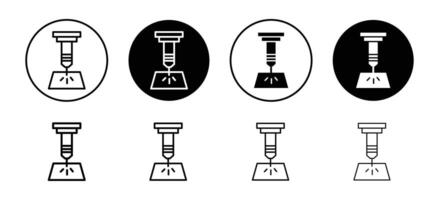 Laser machine icon set collection. Laser machine Outline flat Icon. vector