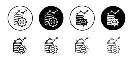 Net asset value icon set collection. Net asset value Outline flat Icon. vector