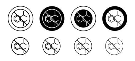 Phthalate free icon set collection. Phthalate free Outline flat Icon. vector