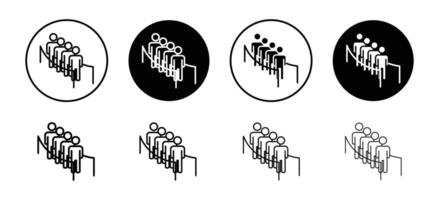 Queue icon set collection. Queue Outline flat Icon. vector