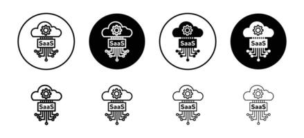 SaaS icon set collection. SaaS Outline flat Icon. vector