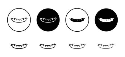 Sausage icon set collection. Sausage Outline flat Icon. vector