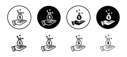 Short-term capital appreciation icon set collection. Short-term capital appreciation Outline flat Icon. vector