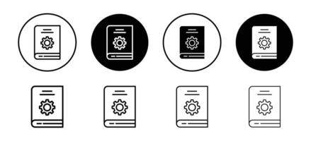 User guide book icon set collection. User guide book Outline flat Icon. vector