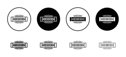 UV disinfection lamp icon set collection. UV disinfection lamp Outline flat Icon. vector