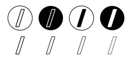 Slash icon set collection. Slash Outline flat Icon. vector