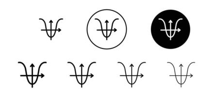 Tangent icon set collection. Tangent Outline flat Icon. vector