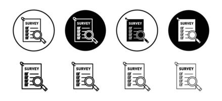 Survey icon set collection. Survey Outline flat Icon. vector