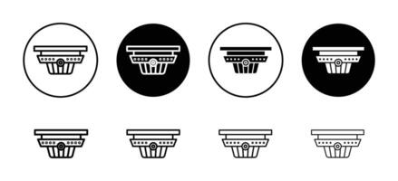 Smoke detector icon set collection. Smoke detector Outline flat Icon. vector