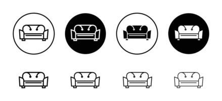Sofa icon set collection. Sofa Outline flat Icon. vector