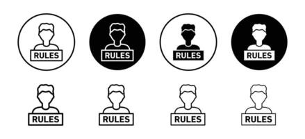 Text rules icon set collection. Text rules Outline flat Icon. vector