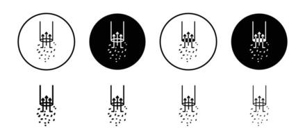 Suction process icon set collection. Suction process Outline flat Icon. vector