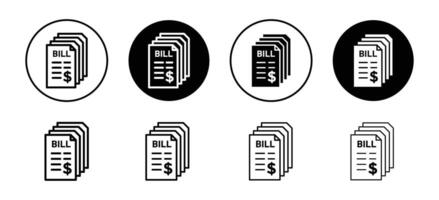 Stack of bills icon set collection. Stack of bills Outline flat Icon. vector