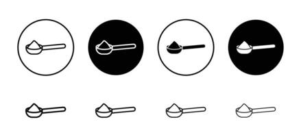 Spoon icon set collection. Spoon Outline flat Icon. vector