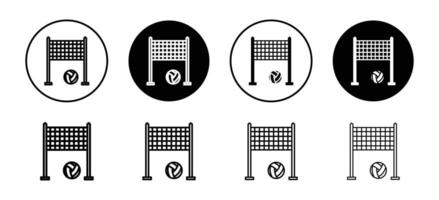 Volleyball net icon set collection. Volleyball net Outline flat Icon. vector