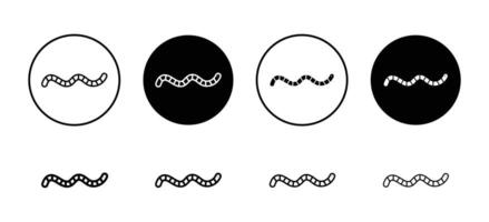 Worm icon set collection. Worm Outline flat Icon. vector