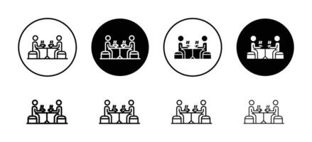 Cafeteria icon depicting dining areas and food services, ideal for schools, workplaces, and public dining facilities vector
