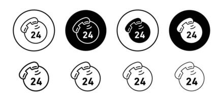 24 7 Emergency call services icon set collection for web vector