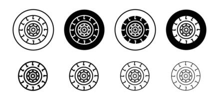 Car wheel icon set collection for web vector