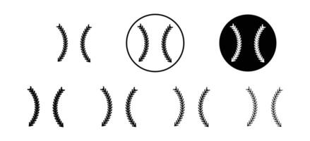 Baseball stitches icon set collection for web vector