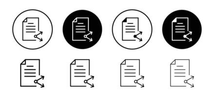 Document share button for social media marketing icon. publish or send web file symbol vector