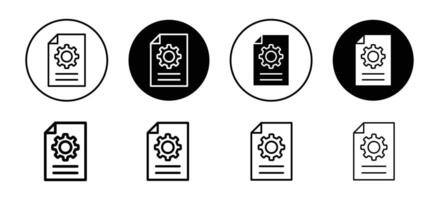 Document settings icon set collection for web vector