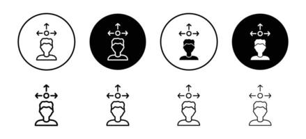 decision arrow with three choice of opportunity cum option in traffic way icon. Road pathway arrow direction set vector
