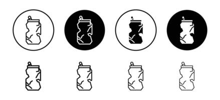 Empty can soda icon set collection for web vector