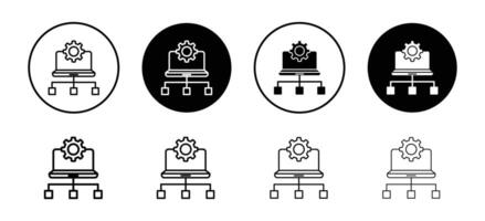 Web Content Structuring Icon for Optimized Social Media Information Flow vector