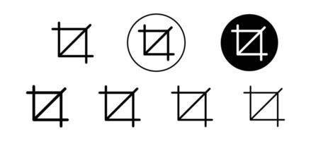 Crop tool icon set collection for web vector