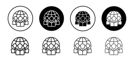 Clients worldwide icon set collection for web vector