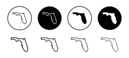 Florida map icon set collection for web vector