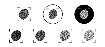 Fingerprint Icon set collection for web vector
