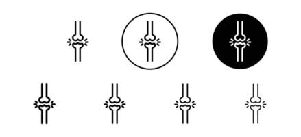 Human knee bone joint icon set collection for web vector