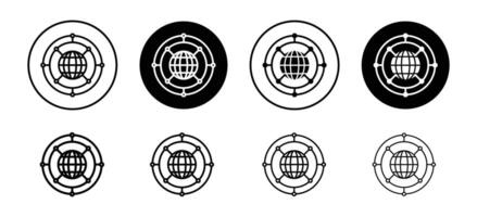 Global network of internet or communication icon. worldwide navigation symbol vector