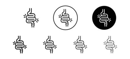 Gut constipation icon set collection for web vector