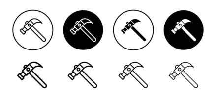 Hammer icon set collection for web vector