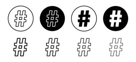 Hashtag icon set collection for web vector