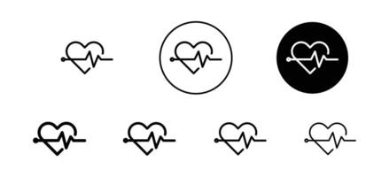 Heart rate pulse icon set collection for web vector