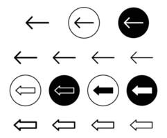 Backward Pointing Arrow Icon for User Interface and Directional Guidance vector