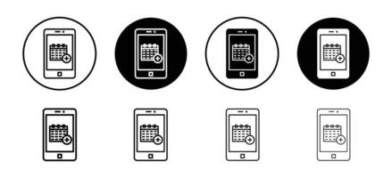 Online appointment through smartphone mobile app icon. agenda or event reminder calendar symbol. vector