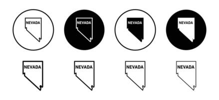 Nevada map icon set collection for web vector
